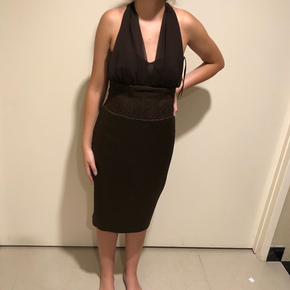 Brown cocktail dress